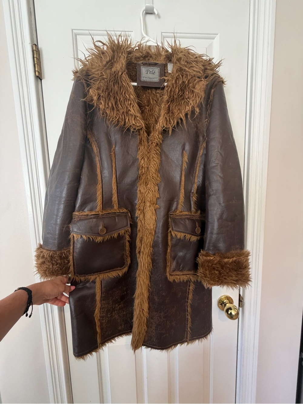 Vintage Pelé Faux Fur Penny Lane Coat Y2K 70s long Jacket-Coat